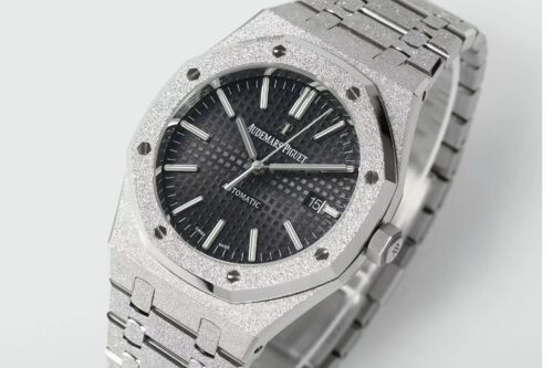 Royal Oak 15410 Frosted SS/SS Black Textured Dial APSF SA3120 Super Clone - Image 2