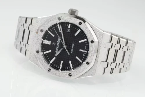 Royal Oak 15410 Frosted SS/SS Black Textured Dial APSF SA3120 Super Clone - Image 3