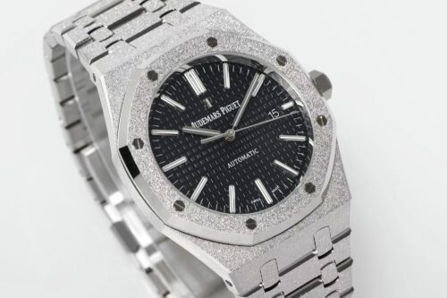 Royal Oak 15410 Frosted SS/SS Black Textured Dial APSF SA3120 Super Clone - Image 4