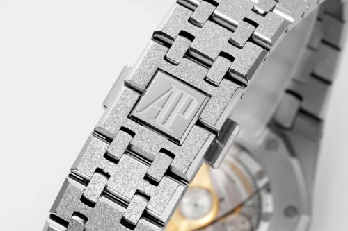 Royal Oak 15410 Frosted SS/SS Black Textured Dial APSF SA3120 Super Clone - Image 6