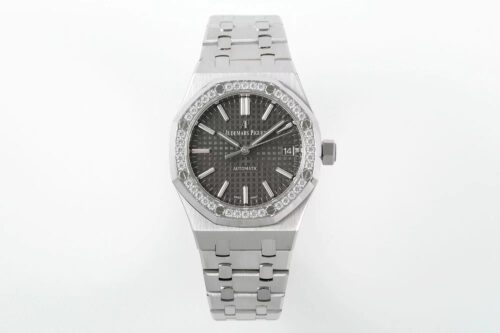 Royal Oak 37mm 15451 SS APSF 1:1 Best Edition Gray Textured Dial on SS Bracelet SA3120 Super Clone