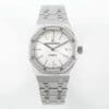Royal Oak 37mm 15451 SS APSF 1:1 Best Edition White Textured Dial on SS Bracelet SA3120 Super Clone