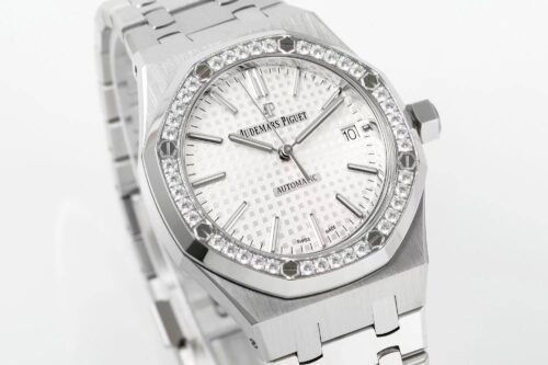 Royal Oak 37mm 15451 SS APSF 1:1 Best Edition White Textured Dial on SS Bracelet SA3120 Super Clone - Image 2