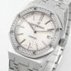 Royal Oak 37mm 15451 SS APSF 1:1 Best Edition White Textured Dial on SS Bracelet SA3120 Super Clone - Image 4