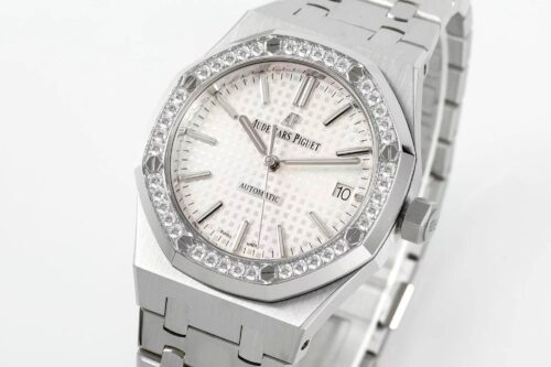 Royal Oak 37mm 15451 SS APSF 1:1 Best Edition White Textured Dial on SS Bracelet SA3120 Super Clone - Image 4