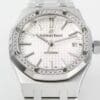 Royal Oak 37mm 15451 SS APSF 1:1 Best Edition White Textured Dial on SS Bracelet SA3120 Super Clone - Image 5