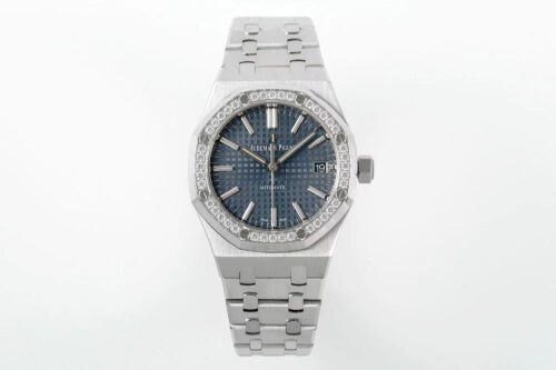 Royal Oak 37mm 15451 SS APSF 1:1 Best Edition Blue Textured Dial on SS Bracelet SA3120 Super Clone