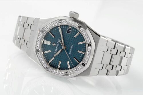 Royal Oak 37mm 15451 SS APSF 1:1 Best Edition Blue Textured Dial on SS Bracelet SA3120 Super Clone - Image 2