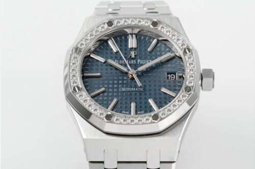 Royal Oak 37mm 15451 SS APSF 1:1 Best Edition Blue Textured Dial on SS Bracelet SA3120 Super Clone - Image 3