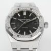 Royal Oak 37mm 15451 SS APSF 1:1 Best Edition Black Textured Dial on SS Bracelet SA3120 Super Clone - Image 3