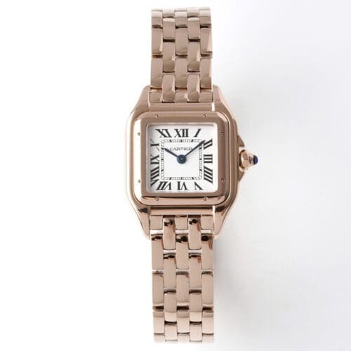 Panthère Ladies 27mm RG BVF 1:1 Best Edition White Dial on RG Bracelet Ronda Quartz