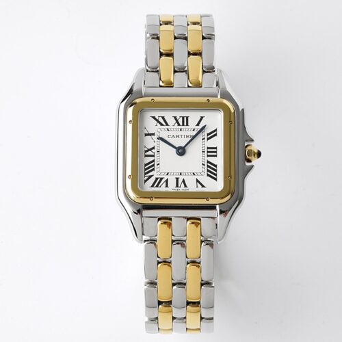 Panthère Ladies 27mm YG/SS BVF 1:1 Best Edition White Dial on YG/SS Bracelet Ronda Quartz