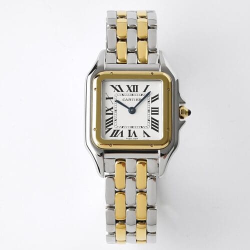 Panthère Ladies 27mm YG/SS BVF 1:1 Best Edition White Dial on YG/SS Bracelet Ronda Quartz