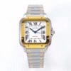 Santos de Cartier 35mm SS/YG BVF 1:1 Best Edition White Dial on SS/YG SmartLinks Bracelet MIYOTA 9015