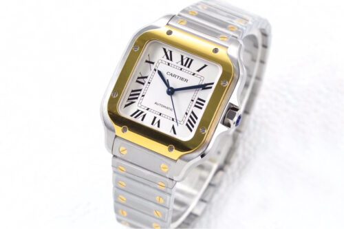 Santos de Cartier 35mm SS/YG BVF 1:1 Best Edition White Dial on SS/YG SmartLinks Bracelet MIYOTA 9015 - Image 2