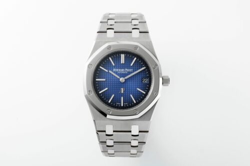 Royal Oak 39mm 15202IP Titanium ZF 1:1 Best Edition Gradient Blue Textured Dial on SS Bracelet A2121 V2