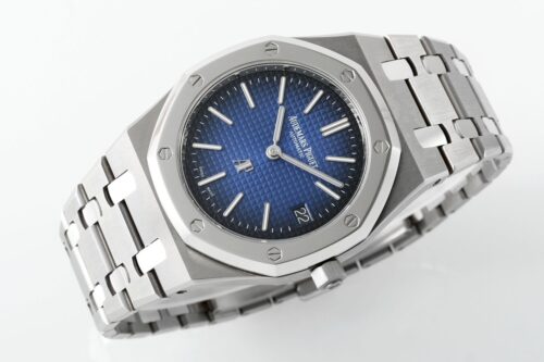 Royal Oak 39mm 15202IP Titanium ZF 1:1 Best Edition Gradient Blue Textured Dial on SS Bracelet A2121 V2 - Image 3