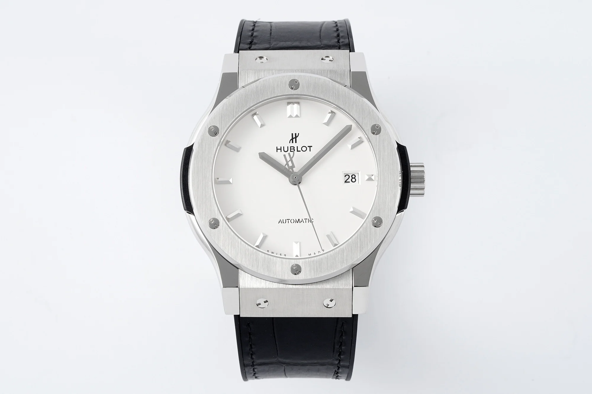 Classic Fusion 42mm APSF 1:1 Best Edition White Dial on Black Gummy Strap A1110