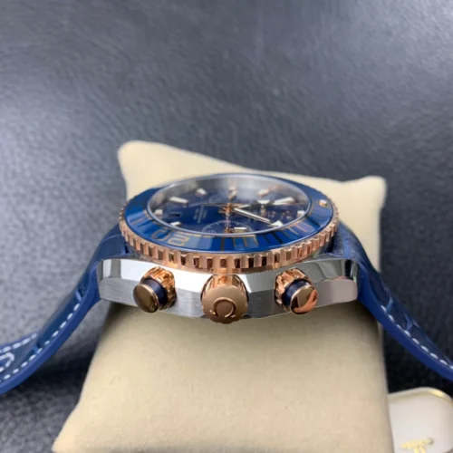 Omega Seamaster Planet Ocean 600M Chronograph Gold Blue Dial - Image 2