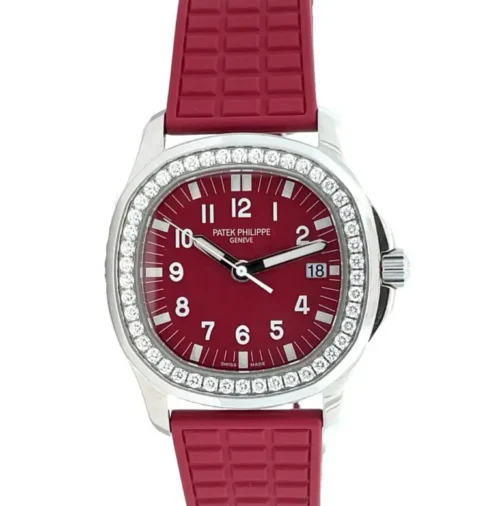 Aquanaut 5067A SS PPF 1:1 Best Edition Red Textured Dial on Red Rubber Strap RONDA Quartz - Image 2