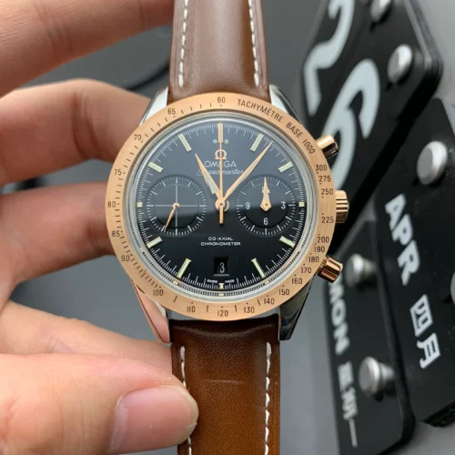 OMEGA Speedmaster '57 41.5mm, Steel - Red Gold on Leather Strap