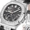 Nautilus 40mm 5724 Dia SS Grey/Stk PPF on Leather Strap A240 Super Clone Super Clone - Image 4