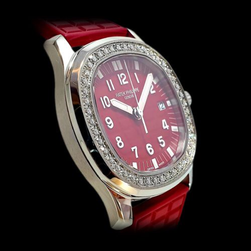 Aquanaut 5067A SS PPF 1:1 Best Edition Red Textured Dial on Red Rubber Strap RONDA Quartz - Image 3