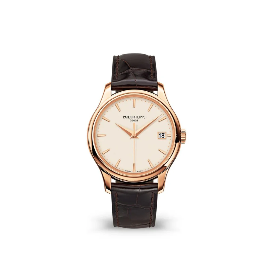 Calatrava 5296R RG ZF 1:1 Best Edition Ivory Dial on Brown Leather Strap 324CS