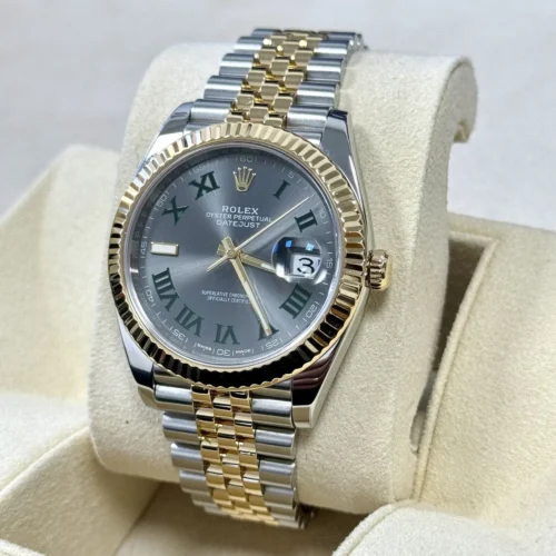 DateJust 36mm 126233 Clean 1:1 Best Edition 904L Steel Gray Dial Green Roman on SS/YG Jubilee Bracelet VR3235 - Image 3