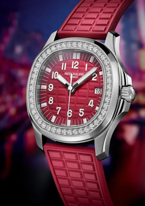 Aquanaut 5067A SS PPF 1:1 Best Edition Red Textured Dial on Red Rubber Strap RONDA Quartz