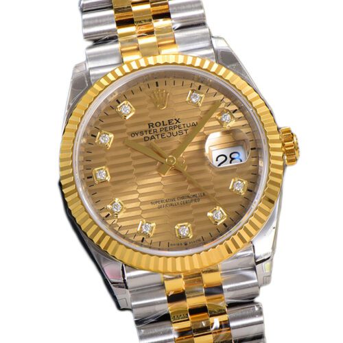 DateJust 36mm 126233 Clean 1:1 Best Edition 904L Steel YG Textured Diamonds Dial on Jubilee Bracelet VR3235 - Image 2