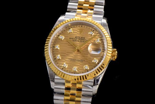 DateJust 36mm 126233 Clean 1:1 Best Edition 904L Steel YG Textured Diamonds Dial on Jubilee Bracelet VR3235 - Image 3