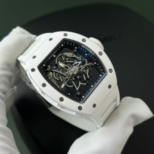 Richard Mille RM055 White Ceramic Rubber Strap ZF Factory 45mm - Image 2