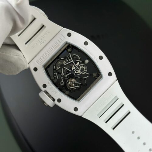 Richard Mille RM055 White Ceramic Rubber Strap ZF Factory 45mm - Image 5