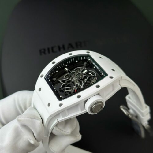 Richard Mille RM055 White Ceramic Rubber Strap ZF Factory 45mm - Image 7