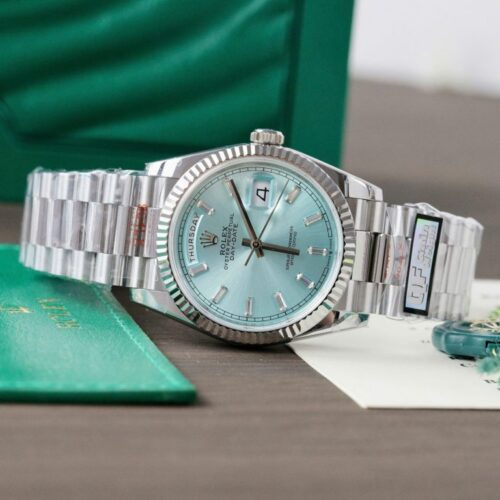 Rolex Day-Date 128236 Dial Ice Blue Weight 158gram QF Factory 36mm - Image 4