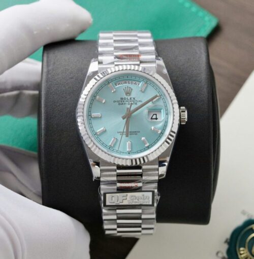 Rolex Day-Date 128236 Dial Ice Blue Weight 158gram QF Factory 36mm