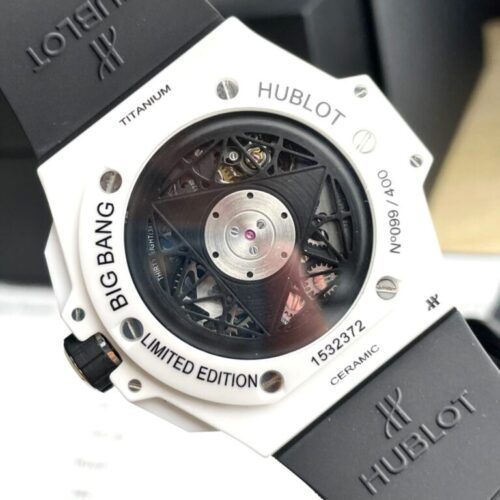 Hublot Big Bang Sang Bleu II White Ceramic Rubber Strap 45mm - Image 4