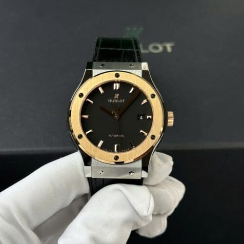 Hublot Classic Fusion Black Dial King Gold Bezel 42mm