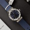Hublot Classic Fusion 33mm Blue Dial Watch with Custom Moissanite Diamonds