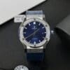Hublot Classic Fusion Titanium Blue Dial 42mm Custom Moissanite Diamonds