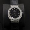 Hublot Classic Fusion Titanium Black Dial 42mm Custom Moissanite Diamonds