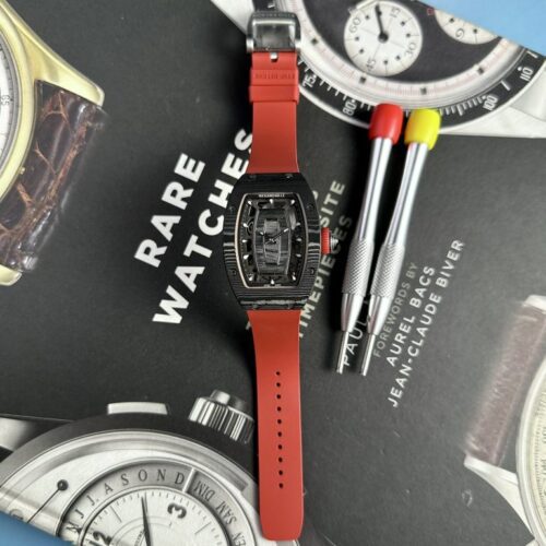 Richard Mille RM07-01 Black Carbon Rubber Strap 32x46mm