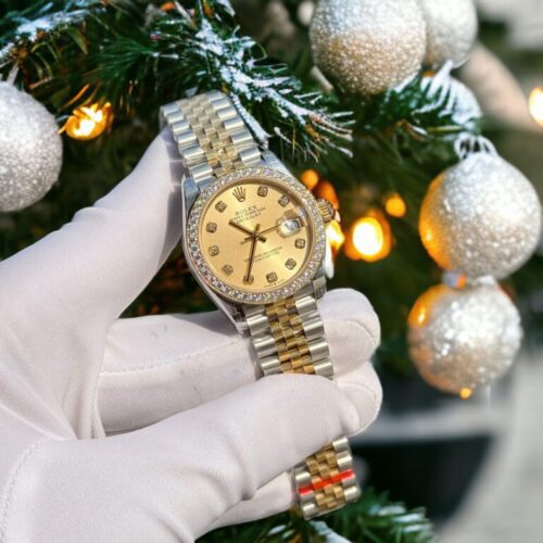 Rolex DateJust With Moissanite Diamonds Yellow Dial 31mm - Image 3