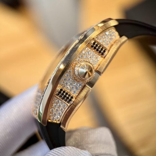 Richard Mille RM007 Gold Wrapped Watch with Moissanite Diamonds 36mm - Image 3