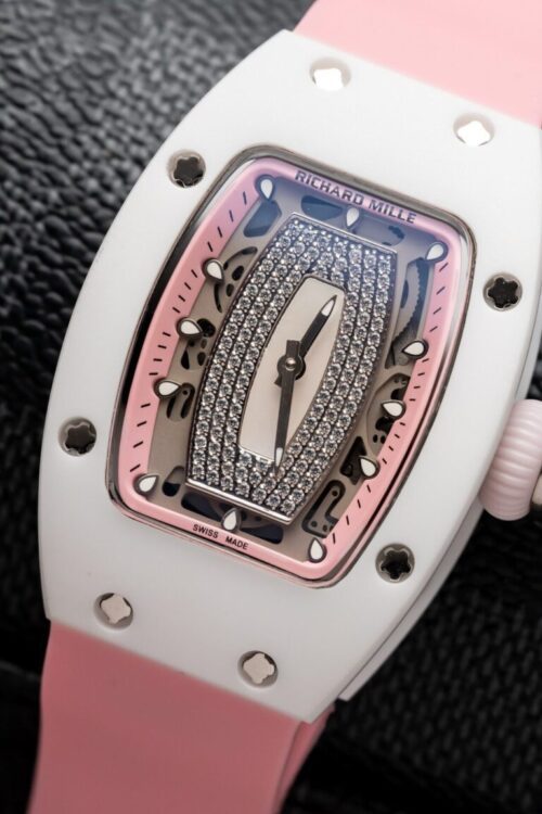 Richard Mille RM07-01 Ceramic with Pink Rubber Strap - Image 4