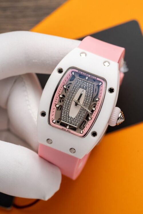 Richard Mille RM07-01 Ceramic with Pink Rubber Strap - Image 3