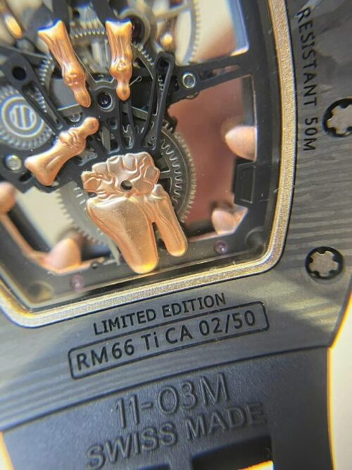 Richard Mille RM66 Custom Tourbillon Carbon 18K Gold Wrapped VIP - Image 3