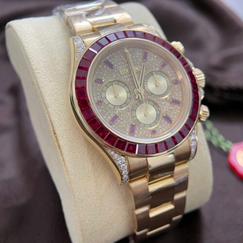 Rolex Cosmograph Daytona 126598TRU Replica Watch 18K Solid Gold + Ruby + Natural Diamonds 40mm - Image 6