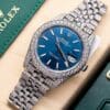 Rolex DateJust 126334 Blue Dial Full Diamond Moissanite 41mm - Image 2